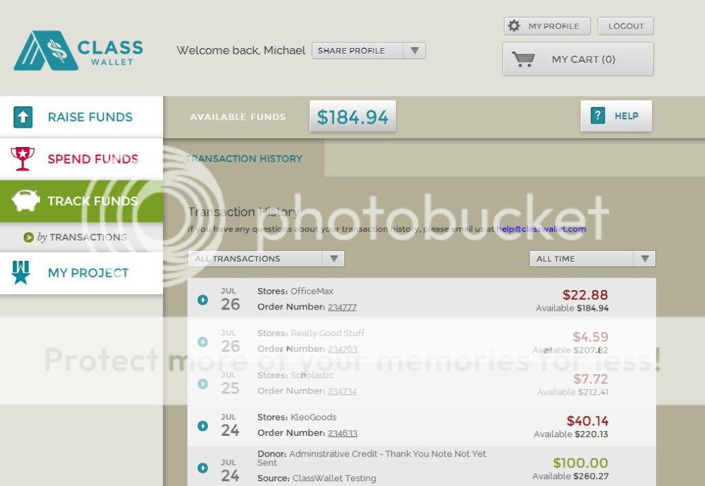 Class Wallet tracks and collects classroom donations easily